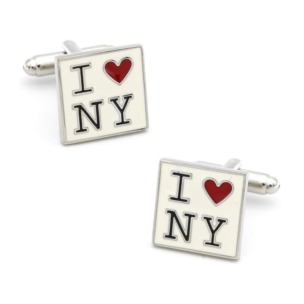‘I ❤️ NY’ I Love New York Square Cufflinks - Picture 1 of 16